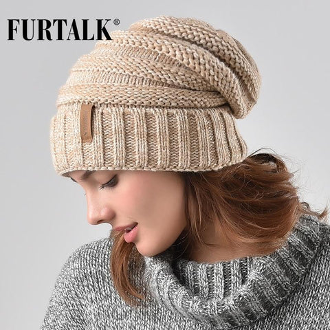 FURTALK Knitted Wool Beanie - Women's