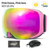 COPOZZ 品牌磁性滑雪板滑雪镜带盒 100% 防雾 UV400 双镜片保护男女滑雪眼镜