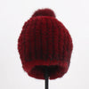 SKENXKE Pom Pom Beanie Hat - Women's