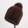 SKENXKE Pom Pom Beanie Hat - Women's