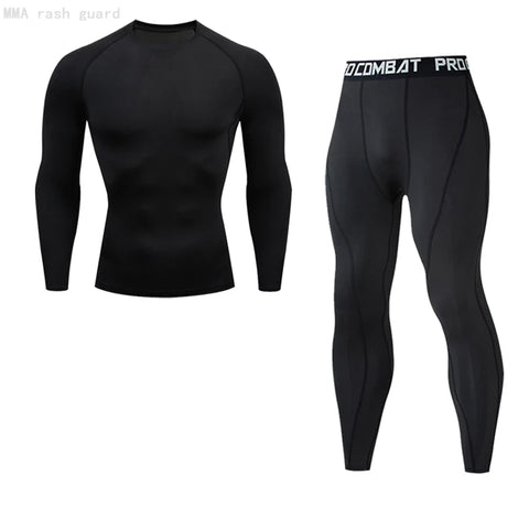 MMA RASH GUARD Sports Base Layer Shirt and Pants