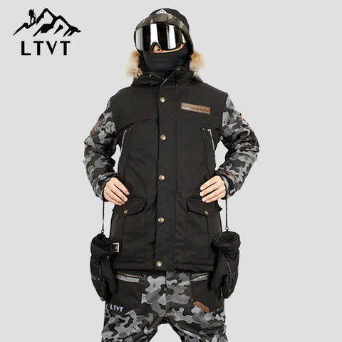 LTVT Серая зимняя куртка с камуфляжным принтом