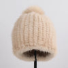SKENXKE Pom Pom Beanie Hat - Women's