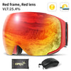 COPOZZ marque lunettes de Ski de Snowboard magnétiques avec étui 100% Anti-buée UV400 Double lentille Protection hommes et femmes lunettes de Ski de neige