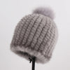 SKENXKE Pom Pom Beanie Hat - Women's