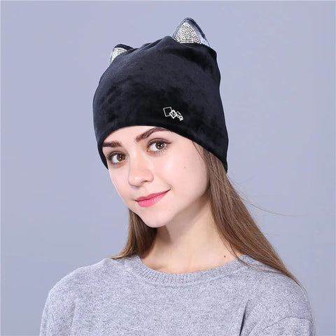 Xthree Beanie Hat With Cat Ears