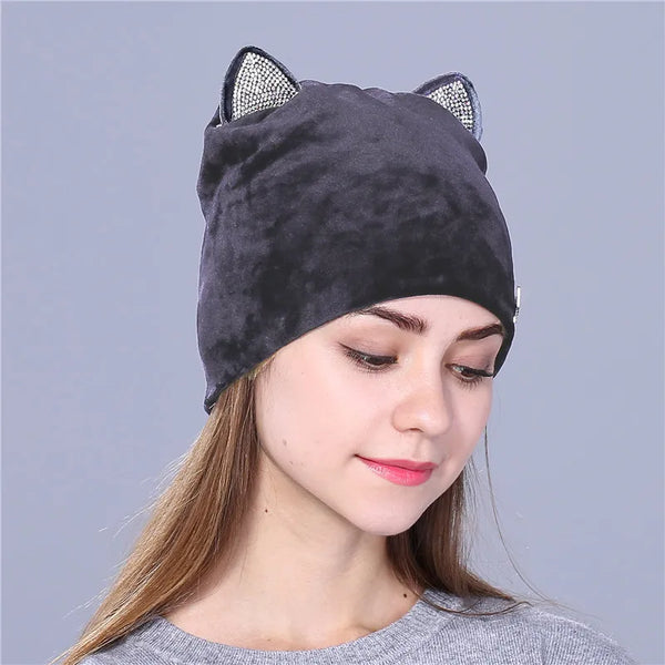 Xthree Beanie Hat With Cat Ears
