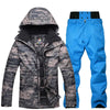 10 K Camouflage für Herren, Ski-Set, Snowboard, winddicht, wasserdicht, atmungsaktiv, Winteranzug, Jacke + Outdoor-Wärmehose