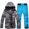 10 K камуфляжный комплект для мужчин, лыжный комплект, сноуборд, ветрозащитный, водонепроницаемый, дышащий костюм, зимний костюм, куртка + уличные теплые брюки