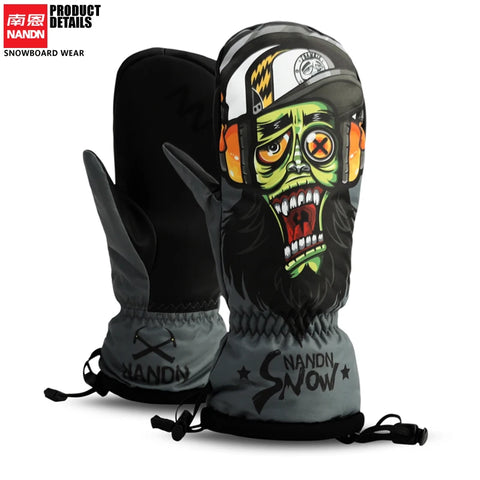 NIEVE NANDN | Manoplas de snowboard - Guantes Monster estilo dibujos animados