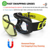 COPOZZ 品牌磁性滑雪板滑雪镜带盒 100% 防雾 UV400 双镜片保护男女滑雪眼镜