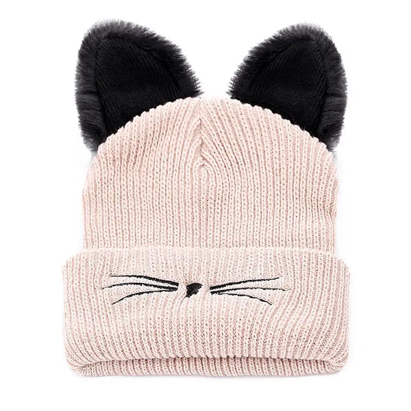 EXPOMPU Knitted Cat Beanie With Ears