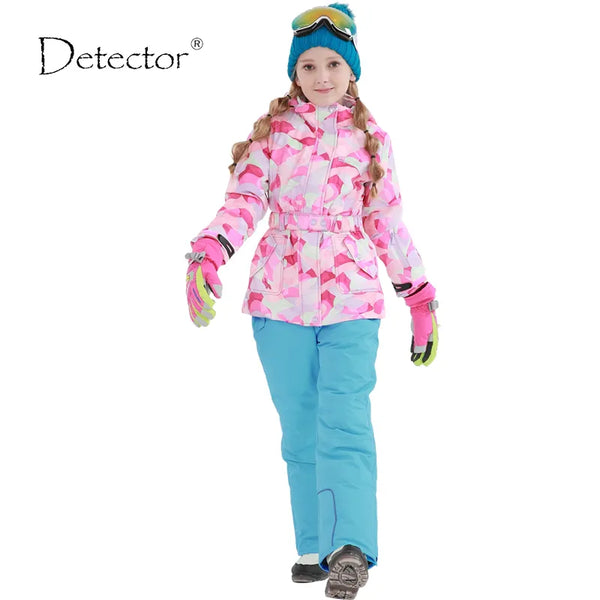 DETECTOR ชุดสกีสำหรับเด็กผู้หญิงกลางแจ้งในฤดูหนาว