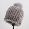 SKENXKE Pom Pom Beanie Hat - Women's