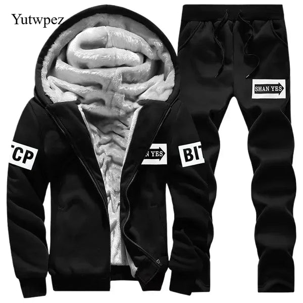 Conjunto de sudadera con capucha y pantalones de invierno cálidos