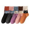 5 paires de chaussettes en laine pour femmes, motif Animal chat hibou, chaussettes d'équipage d'hiver, douces, épaisses et chaudes, décontractées, mi-mollet