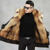 FANCY Winter Puff Jacket With Fur Hood - Mens Long Coat