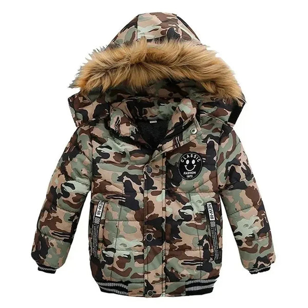 BIBIHOU Waterproof Kids Camo Jacket For Ski Snowboard