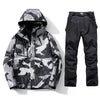 OUTDOOR Guys Camouflage Mixed Snowboarding Jacket Pants Set