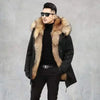 FANCY Winter Puff Jacket With Fur Hood - Mens Long Coat