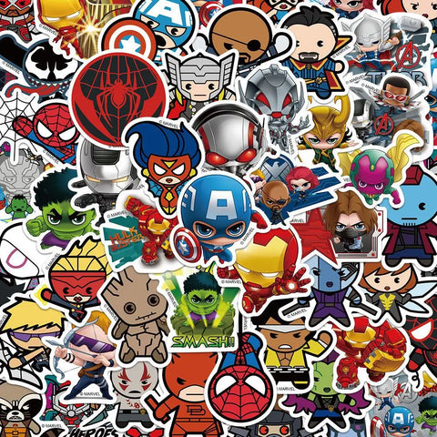 MINISO 50 Pieces Cartoon Snowboard Stickers