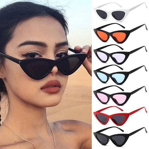 Cat Eye Sun Glasses Women Small Triangle Vintage Sunglasses Red Female Trending Streetwear UV400 Ladies Shades Eyewear