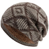 Warm Knit Grid Pattern Ski Beanie