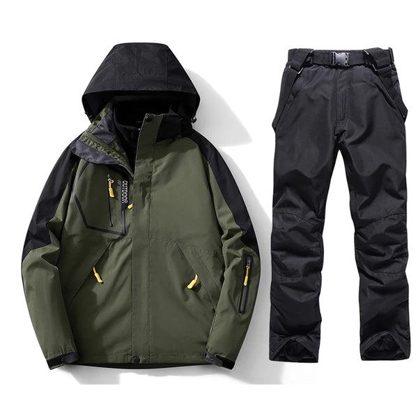 OUTDOOR Guys Camouflage Mixed Snowboarding Jacket Pants Set