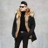 FANCY Winter Puff Jacket With Fur Hood - Mens Long Coat