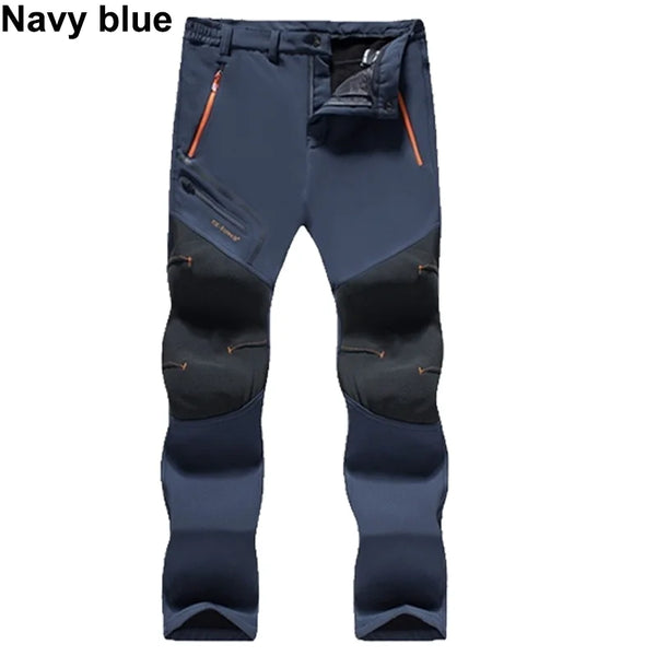 Men Winter Autumn Thick Waterproof Outdoor Hiking Trousers Camping Climbing Pants Breathable Quicky-Dry Fishing Skiing Trekking