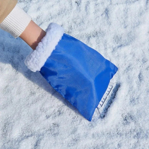 CHIZIYO Schneeschaufel mit Wintergriff, warmer Rasierer, Fensterluftentferner, Eiskratzer mit wasserdichtem Handschuh