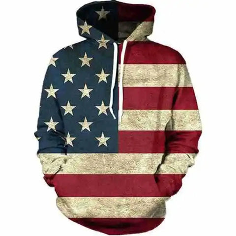 USA Flag Stars Striped Hoody