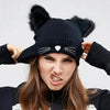 EXPOMPU Knitted Cat Beanie With Ears