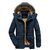 LASTOCEAN Mens Fur Lined Coat With Fur Hood