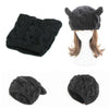 Femmes cornes de diable pour oreille de chat bonnet d'hiver Crochet tressé tricot Ski laine casquette Ha