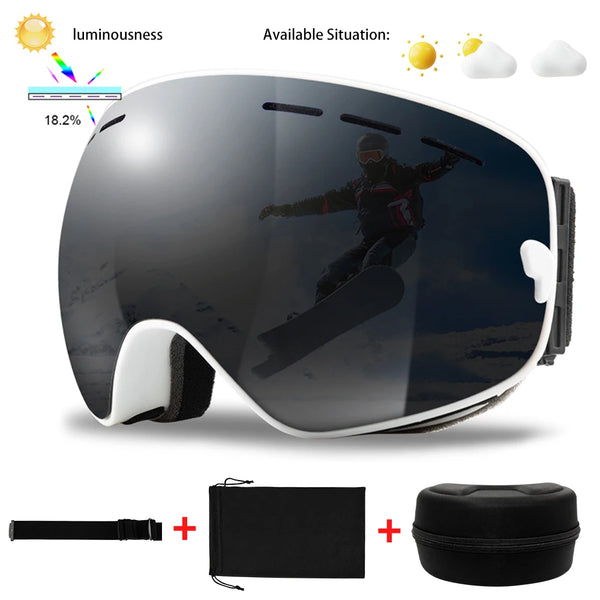 Лыжные очки для мужчин и женщин, очки для сноуборда, зимние спортивные солнцезащитные очки для снегоходов, UV400, двухслойные линзы, противотуманные лыжные очки Gogg