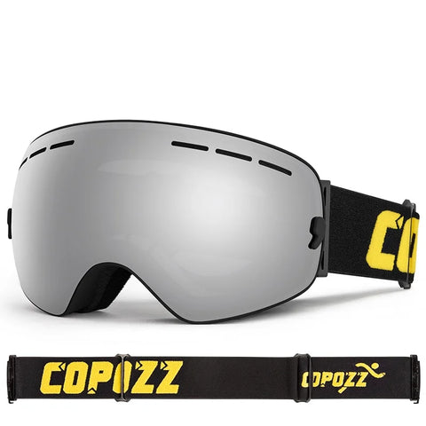 COPOZZ 男士女士品牌滑雪镜滑雪板护目镜滑雪眼镜 UV400 防护雪镜防雾滑雪面罩眼镜