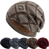 Warm Knit Grid Pattern Ski Beanie