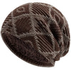 Warm Knit Grid Pattern Ski Beanie