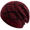 Warm Knit Grid Pattern Ski Beanie
