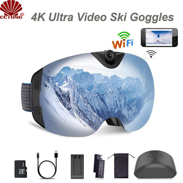 Maschere 4K per sci / snowboard (videocamera WIFI)