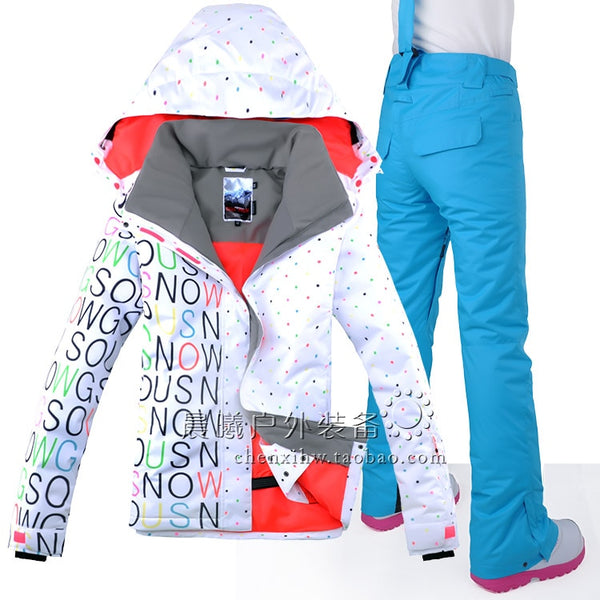 GSOU SNOW Jacket / SNOWY OWL Winter Ski Snowboard Pants - نسائي