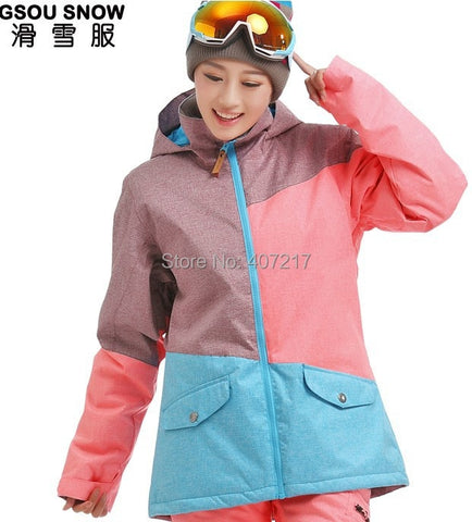 Chaqueta de snowboard de esquí impermeable GSOU SNOW - Mujer