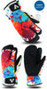 AS FISH Ski Gloves Women & Men Snowboard Mittens Cartoon Style