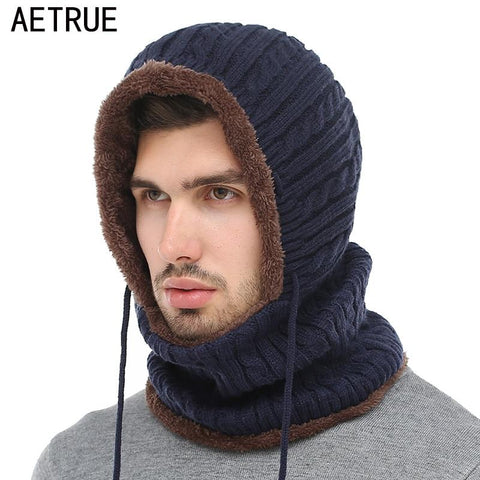 AETRUE针织羊毛兜帽