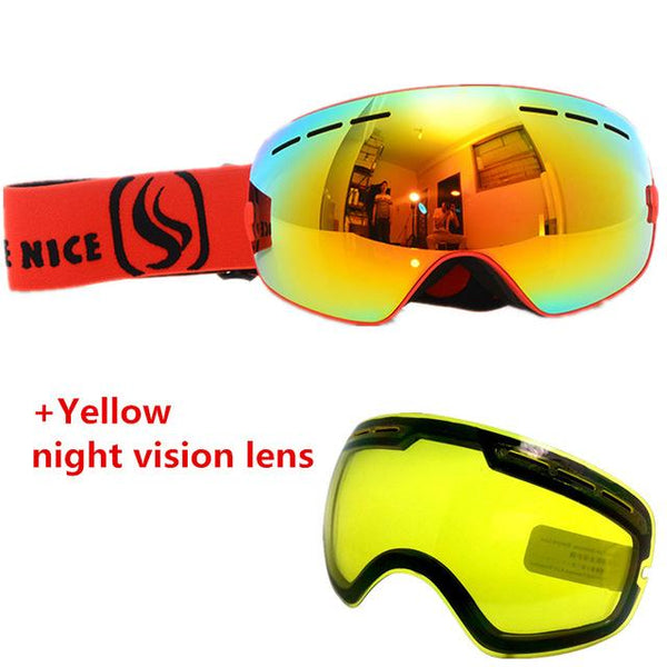 BE NICE Ski Goggles พร้อมเลนส์ Night Vision