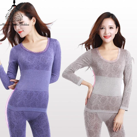 Body Shaping Thermal Underwear Set - Women's