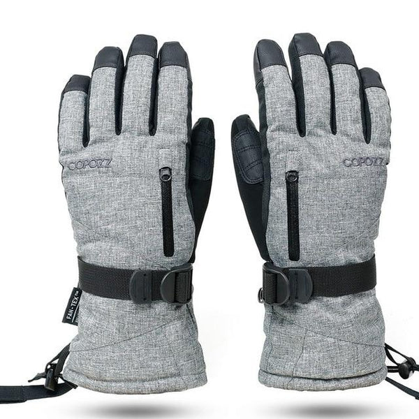 Серые лыжные перчатки COPOZZ (с сенсорным экраном)