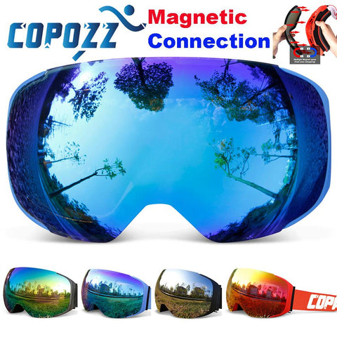 COPOZZ Ski Snowboard Magnetic Lens Goggles Interchangeable GOG-2181