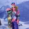 GSOU SNOW Водонепроницаемая куртка для сноуборда с рисунком - женская